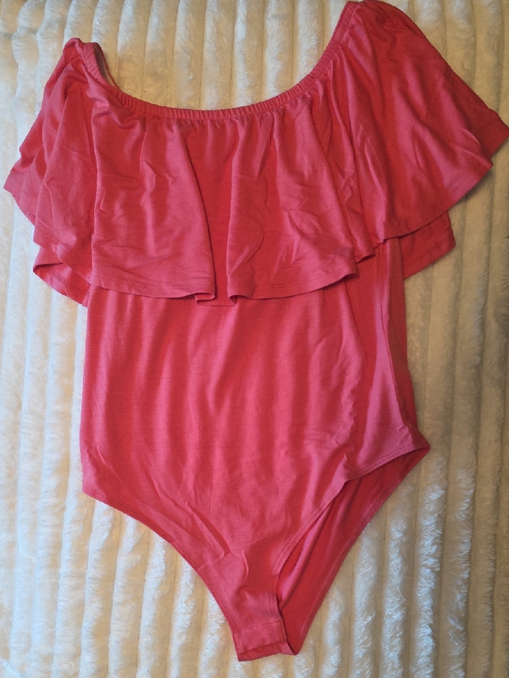 Zenana Desert Rose Off-Shoulder One-Piece Bodysuit - Picture 1 of 1